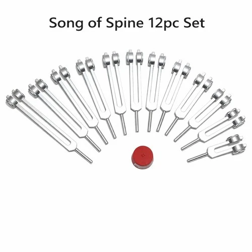 Song Of The Spine Tuning Forks 12 pc Set Bone Toning Weighted Tuners w Activator