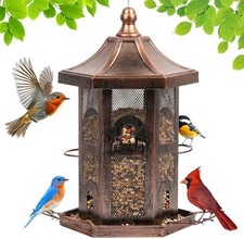 Bird Feeders House for Outdoors Hanging,Large Capacity Metal Wild
