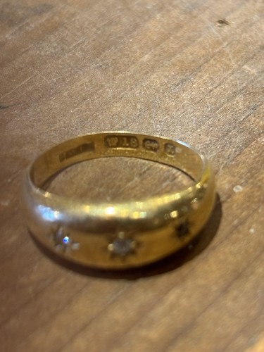 Gold Ring eBay 18 K Diamonds Victorian Antique 1893 Birmingham 3-4 Grams - Picture 4 of 7