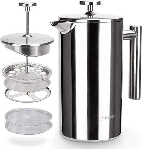 Luxus 34 Unzen French Press Kaffeemaschine - Langlebiger Stahl & Geschmacksverstärkende Siebe - Bild 3 von 9