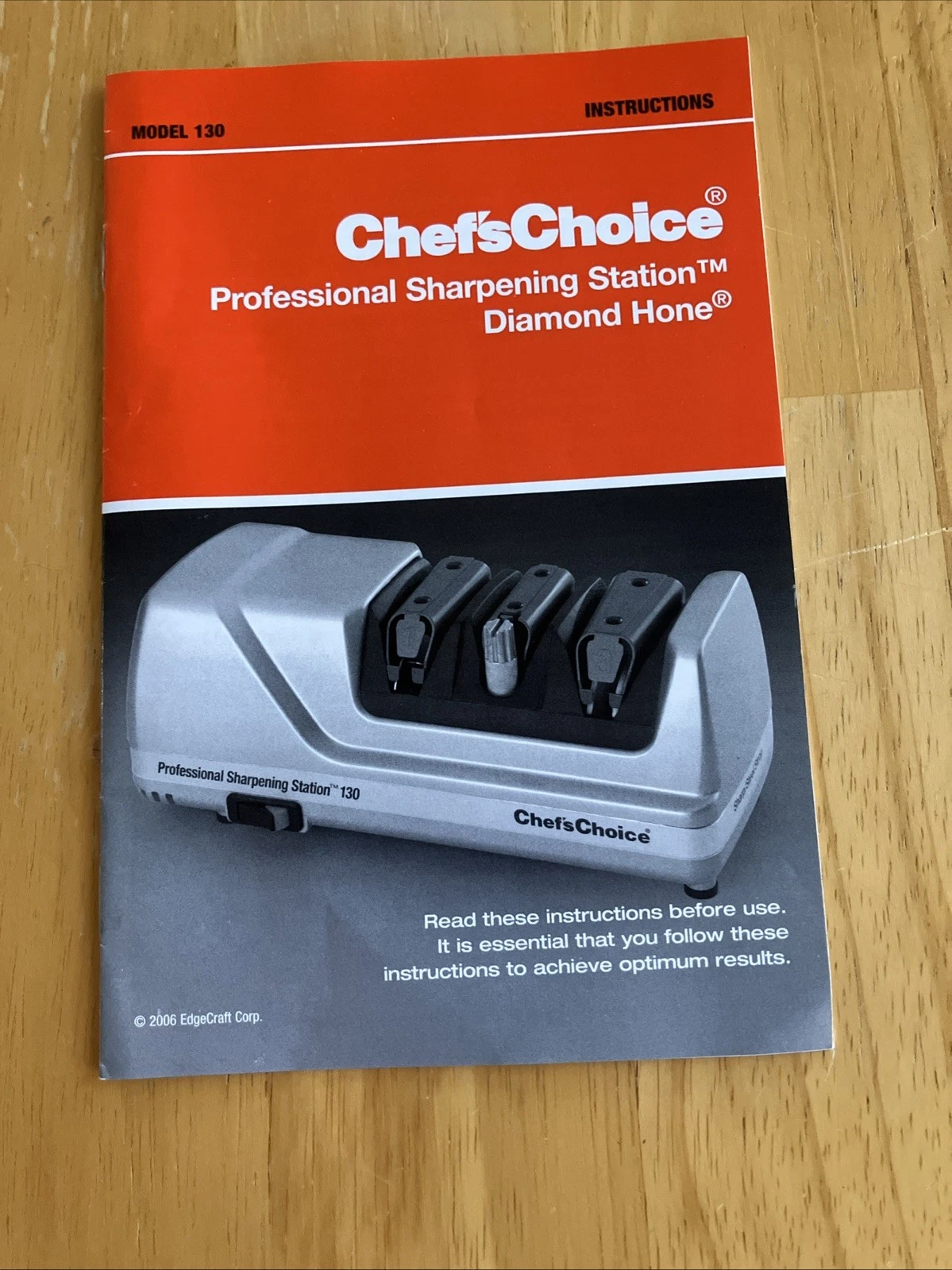 Chefs Choice Professional Sharpening Station Model 130 Electric Knife Sharpener