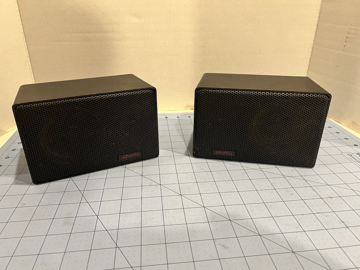 Audiovox Comp 100 Mini Hifi 2 Way Speakers Pair AVX Black Metal