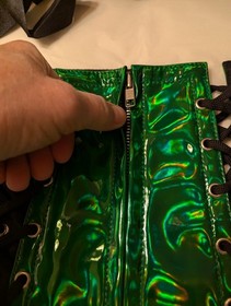 Lavish By Daisy Corsets Small Green Holo Bustier And Skirt Set NWT