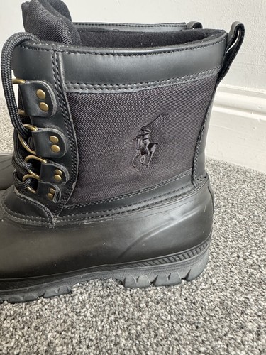Polo Ralph Lauren Crestwick Rubber Boots Size UK 10 Lace Up Hiking Snow Boots - Picture 2 of 8