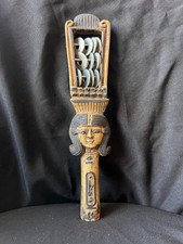 Hathor Sistrum in Bronze Tone Egyptian Ritual Instrument