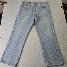 Levis 505 Jeans Mens 36x30 Light Wash Blue Regular Fit Straight Leg Denim