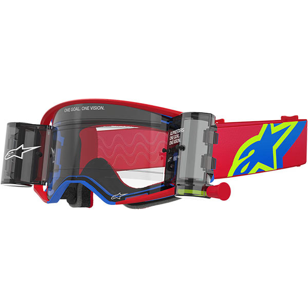 Alpinestars Supertech Corp Motocross Goggles - Red / Blue / Clear Roll-Off Lens
