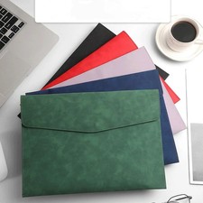 Carpeta de archivos de cuero A4 impermeable bolsa de documentos maletín de gran capacidad datos
