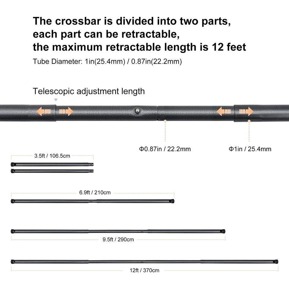 Barra transversal para estudio fotográfico Britek#4214A para soporte de fondo 4214A Foto 2 de 4