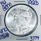 1923 BU UNCIRCULATED SILVER PEACE DOLLAR AUTHENTIC U.S. MINT FREE SHIPPING 3774