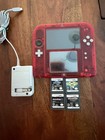 Nintendo 2DS Console Clear Red Bundle- Tested Working