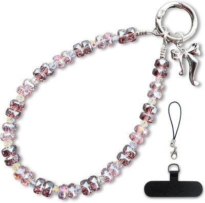 Crystal Cell Phone Wrist Strap Beaded Phone Lanyard Hands-Free Bracelet for Wome