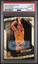2024 Prizm Black Rick Barry Gold Vinyl Autograph 3/5 PSA 10