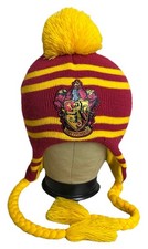 Harry Potter Gryffindor House Hat Earflaps Knit Winter Beanie Embroidered Crest