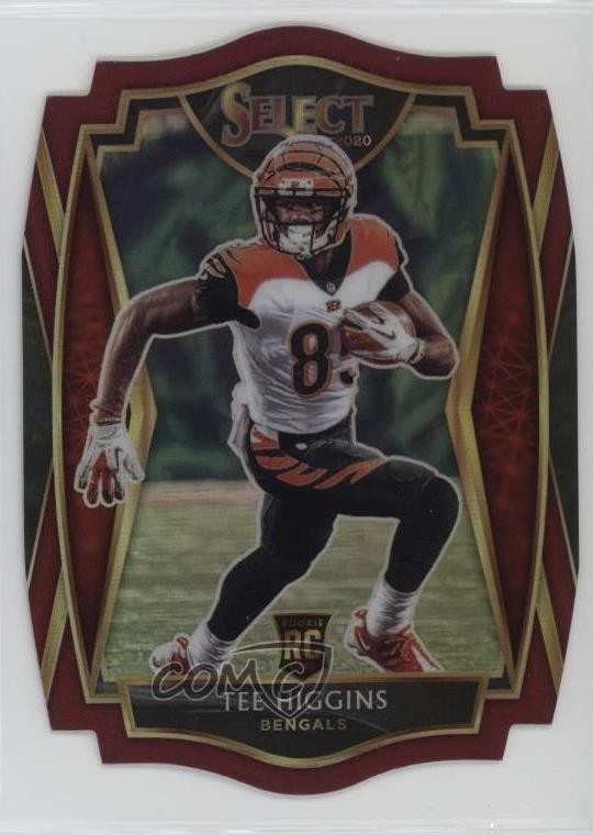 2020 Panini Select Premier Level Maroon Prizm Die-Cut Tee Higgins Rookie RC wd9