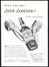 1940 John Jameson Jameson's Irish Whiskey bottle art vintage print ad
