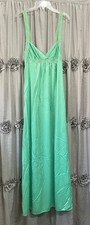 1960's Green Long Vintage nightgown Nylon Lace Negligee Nightie Kayser Medium