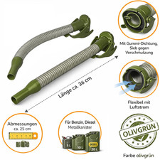 Ausgießer Kanister für 20, 10, 5, L Einfüllstutzen Benzinkanister Diesel L36 cm