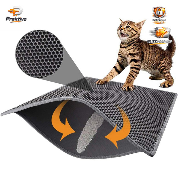 Katzenklo Matte Waben Design Wasserdicht Unterleger 76X61 Cm FüR Katzentoilette-image