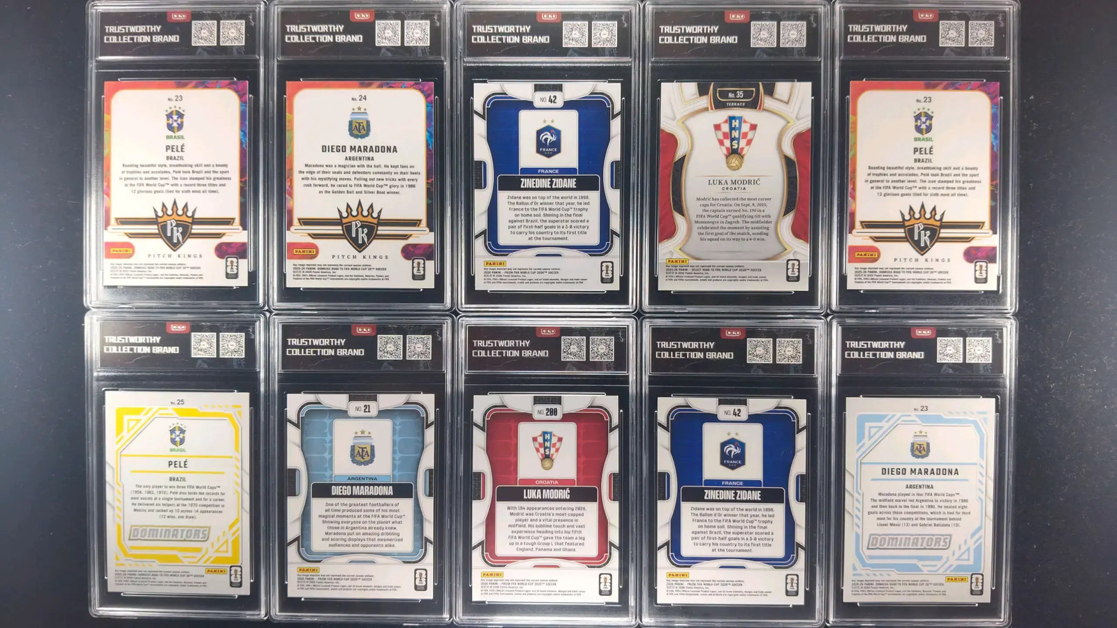 10x OCD 9.5 Graded Soccer Cards Pele Maradona Modric Zidane MD28 view 2
