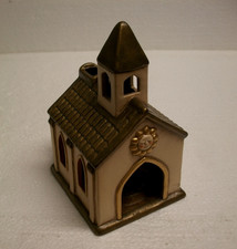 Original Thun Bozen Keramik Haus Kirche Teelichthaus  selten H 17,5 cm B 15,5