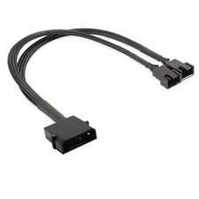2 Pack 4-Pin Molex Actual 2-Pin to 2 x 3 Pin / 4 Pin PMW 12V PC Case Fan Po...