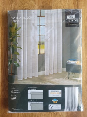 Casa Deco Vorhangschal 2 x Stück - 135 x 254 cm 