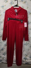 Juicy Couture Velour Hoodie and Jogger 2-Piece Set, Color : Flash / Red