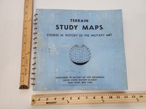 Vintage 1960s West Point Terrain Study Maps Textbook **Back Cover Loose