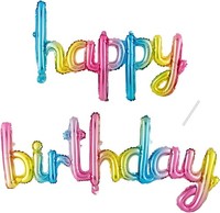 Happy Birthday Ballon,Regenbogen Folienballon Happy Birthday Girlande