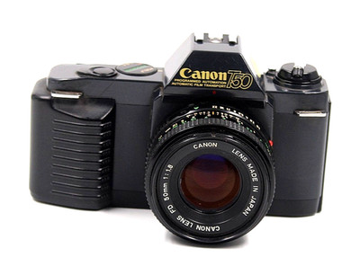 Canon T50 35mm SLR Film Camera with Canon FD 50mm 1:1.8 Lens Clean / Not Tested