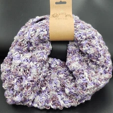 Iced Lavende chunky cable knit circle infinity endless loop long soft scarf cowl