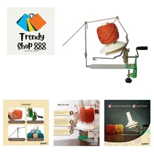 Large Yarn Winder Large Capacity 10-16 oz - Hand Operated Metal Jumbo Yarn Wi...