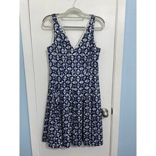 Lauren Ralph Lauren Dress Size 10 Blue Sleeveless Summer Preppy Country Club