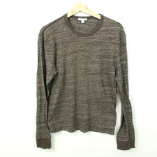 James Perse T Shirt Mens Size 0 US XS Brown Long Sleeve MYD3122 USA Made Cotton