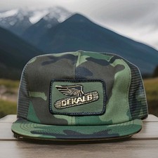 Vintage Dekalb Seed Trucker Hat Snapback Cap Mesh Camo K Products Made in USA