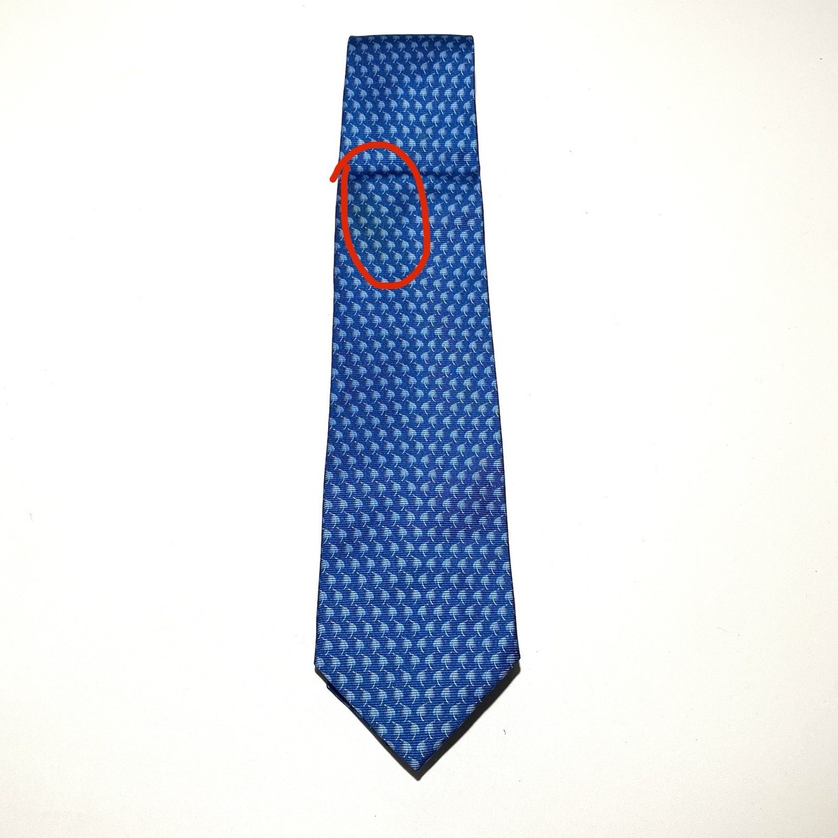 BULGARI BVLGARI Blue Tie Italy 100% Silk Geometric Leaf STAIN? | eBay