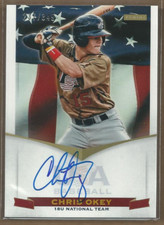 2012 USA Baseball 18U National Team Signatures #15 Chris Okey Auto /349 - NM-MT