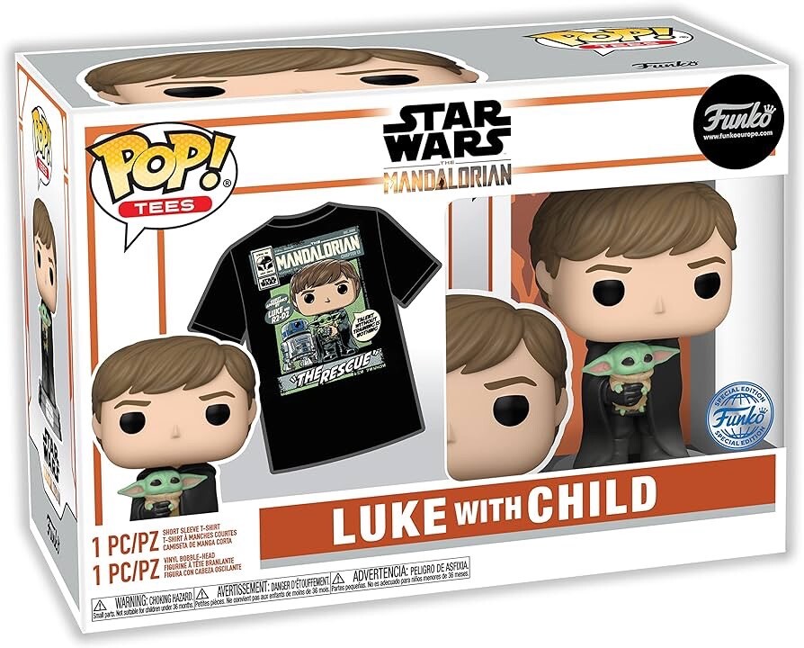 🌟 Funko Pop! Star Wars Mandalorian Luke with Child & M T-Shirt