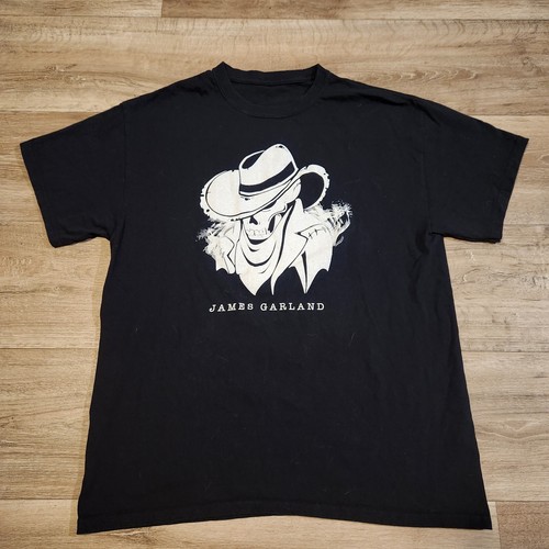 James Garland Outlaw Skeleton Cowboy Black Large Graphic T Shirt - Picture 2 of 6