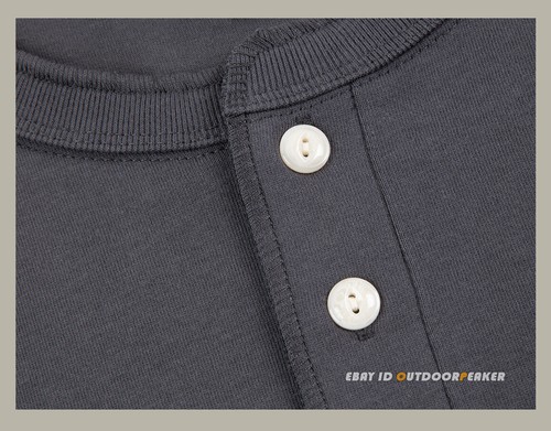 Red Tornado Men's Casual Front Placket Short/Long Sleeve Henley Shirts T-Shirts - Picture 11 of 48
