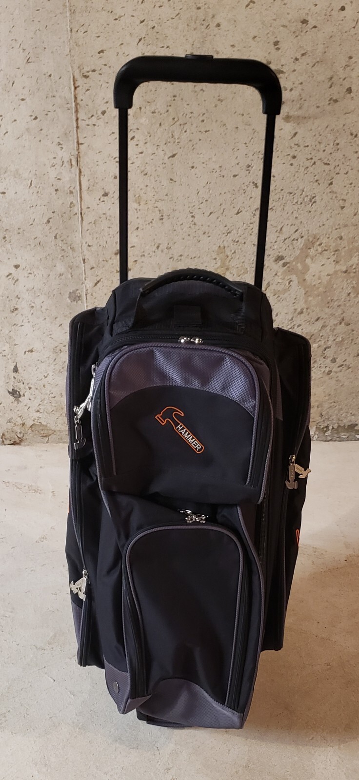 HAMMER 3 BALL BOWLING BAG WITH 5 INCH BALL BEARING WHEELS BLACK AND GRAY eBay