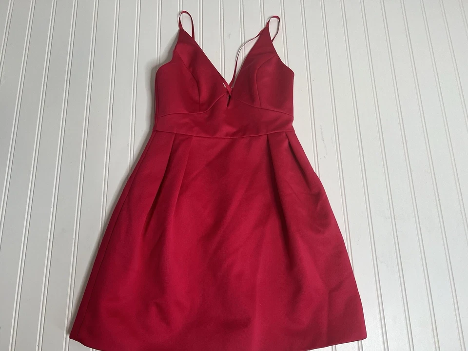 Topshop 迷你连衣裙粉色女式绑带无袖 2 鸡尾酒 1313 — 第 2/4 张图片