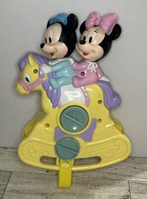 Vintage Disney Mickey  Minnie Mouse Rocking Horse Musical Crib Toy WORKS