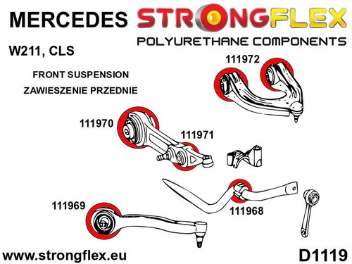 PU Front Sway Bar Bushing Sport 111968A fits Mercedes-Benz C215 C216 C219 W211 - Photo 2/3