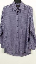 Men CLUB ROOM DRESS SHIRT Size 15.5 32/33 buttons Plaid Regular Fit Long sleeve