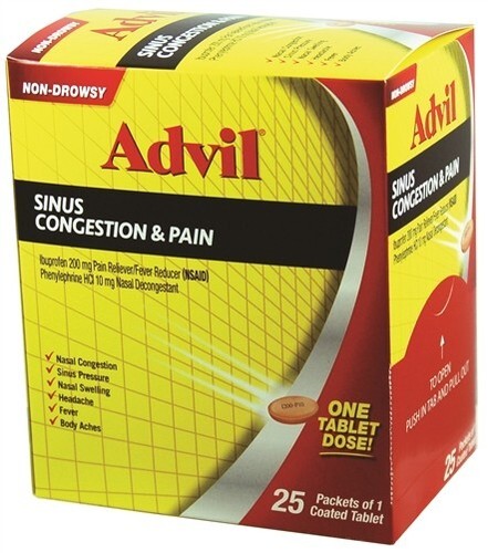 4 PACK Advil Sinus & Congestion Relief Tablets, Pain Reliever Fever Reducer 25CT - Picture 5 of 5