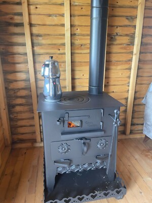 Fire Oven Stove | Home Heater | Farmhouse Log Burner Cooker | Wood Cabin Heat