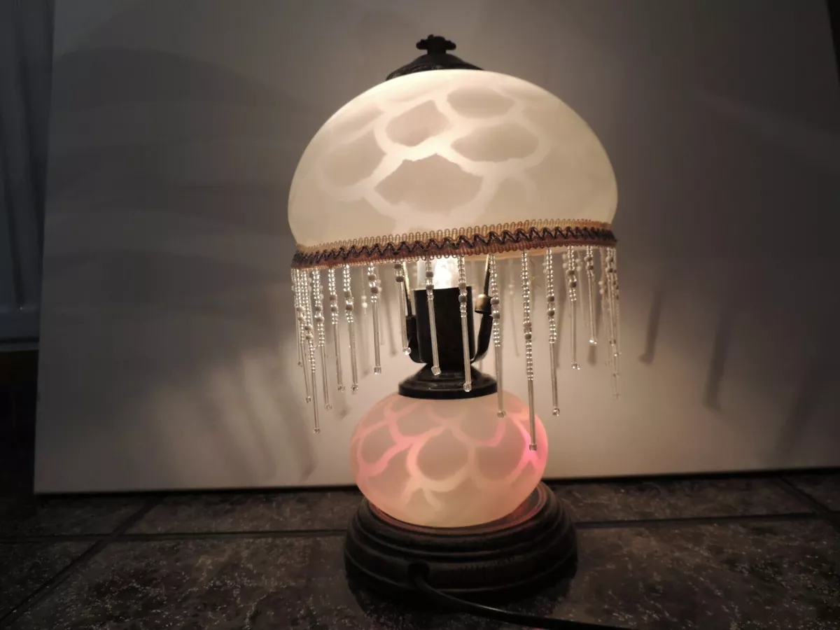 beautiful electric table lamp opaline metal with 3 lighting