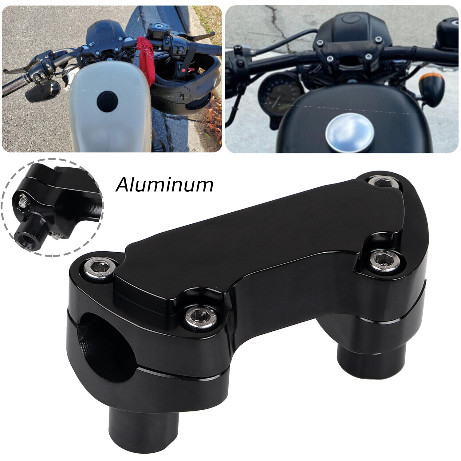 1 1/2" Risers w/ 1" Handlebar Top Clamp For Harley Fatboy Heritage ...